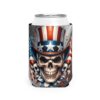 Patriotic Skull Can Cooler Sleeve - Ideal for BBQs and Celebrations - Image 4