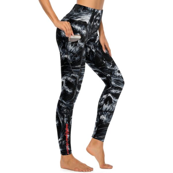Reaper Skull Custom Print Patterned Yoga Pants with 2 Pockets