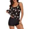 Red Skulls Tankini Two Piece Swimsuits - Image 2
