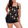 Red Skulls Tankini Two Piece Swimsuits - Image 5